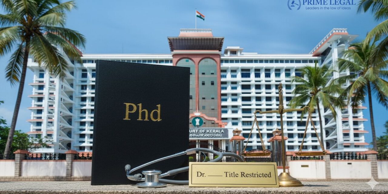 KERALA HIGH COURT | ‘DR.’ PREFIX RESTRICTED TO MEDICAL DEGREE HOLDERS ONLY