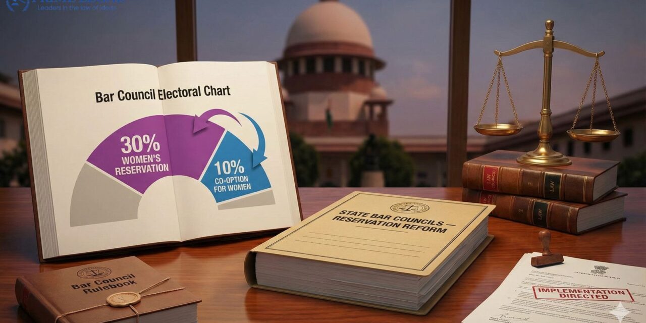 Supreme Court Directs 30% Women’s Reservation in State Bar Councils; Allows Co-option for 10% of Seats