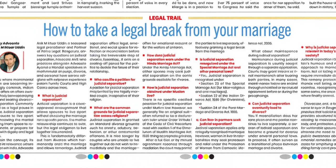 How to Take a Legal Break From Your Marriage by Advocate Anik