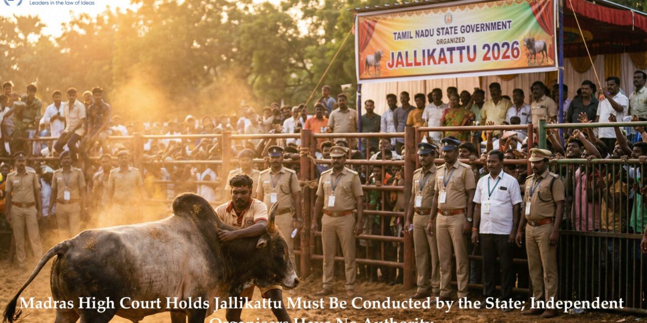 Madras High Court holds Jallikattu must be conducted by State; Independent Organisers have no authority