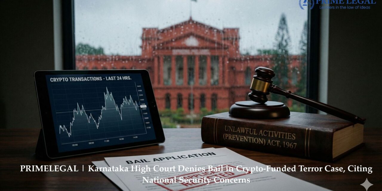 PRIMELEGAL | Karnataka High Court Denies Bail in Crypto-Funded Terror Case, Citing National Security Concerns