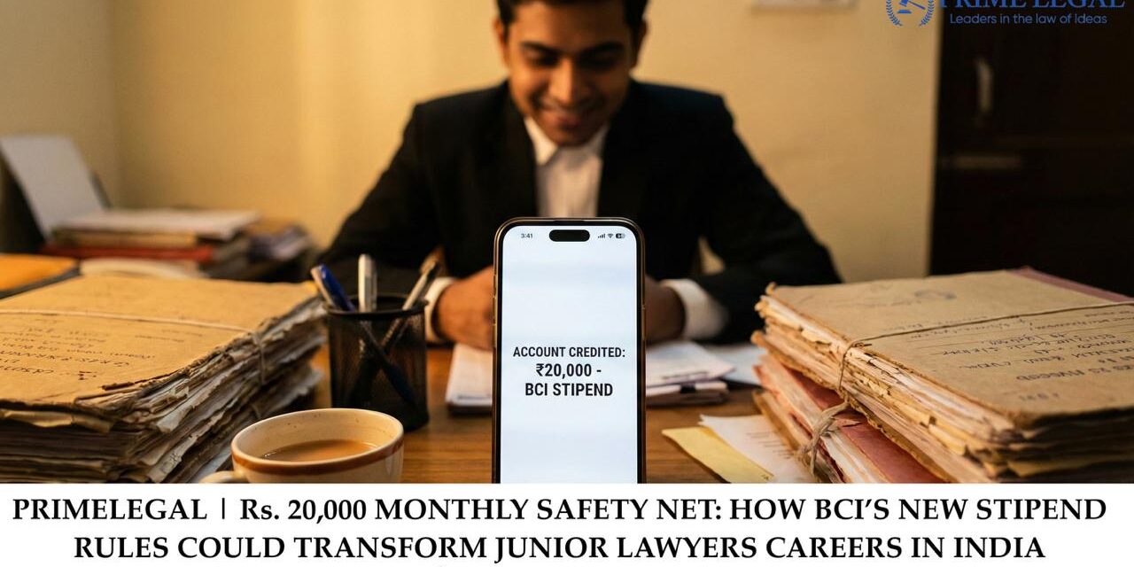Rs. 20,000 MONTHLY SAFETY NET: HOW BCI’S NEW STIPEND RULES COULD TRANSFORM JUNIOR LAWYERS CAREERS IN INDIA