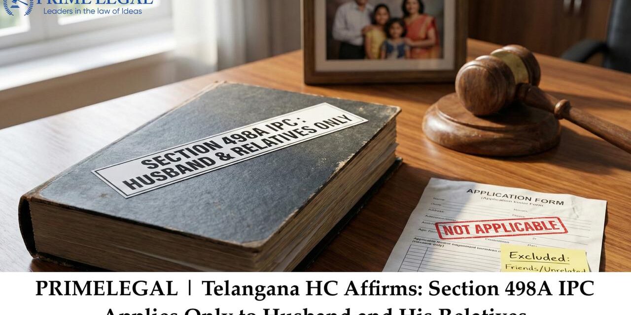 Telangana HC Affirms: Section 498A IPC Applies Only to Husband and His Relatives