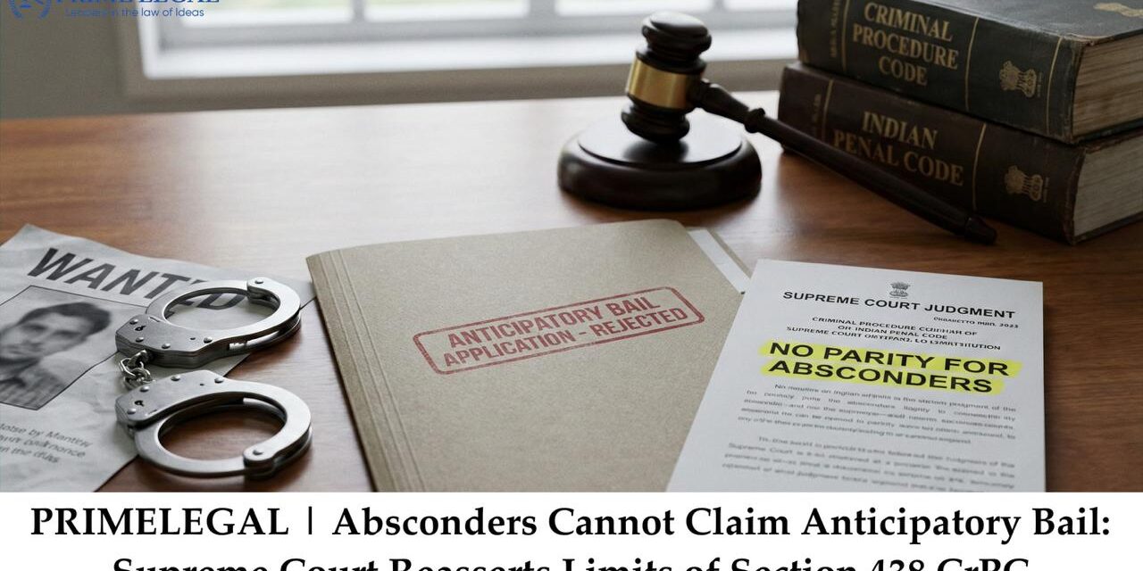 Absconders Cannot Claim Anticipatory Bail: Supreme Court Reasserts Limits of Section 438 CrPC