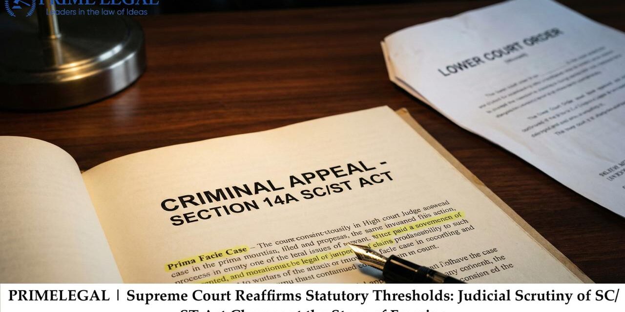 Supreme Court Reaffirms Statutory Thresholds: Judicial Scrutiny of SC/ST Act Charges at the Stage of Framing