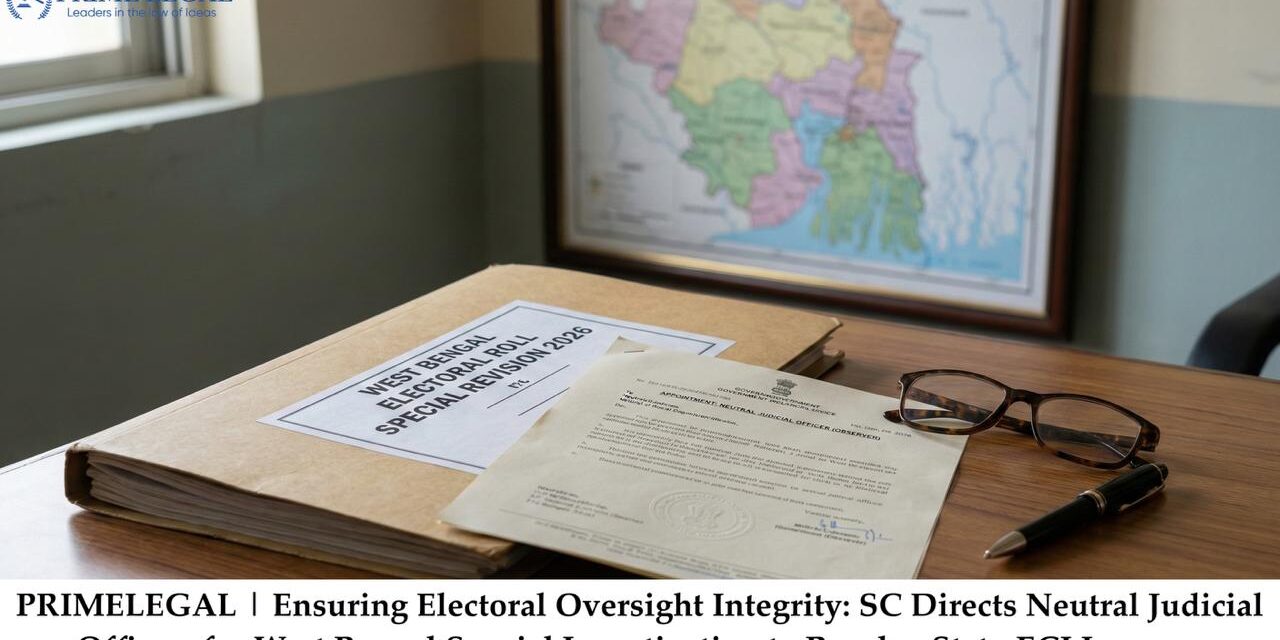 Ensuring Electoral Oversight Integrity: SC Directs Neutral Judicial Officers for West Bengal Special Investigation to Resolve State-ECI Impasse