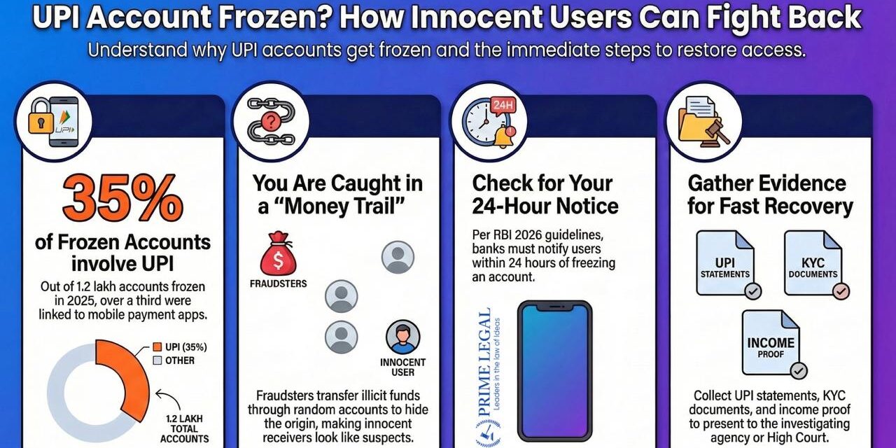 FROZEN WITHOUT FAULT: LEGAL CHALLENGES ARISING FROM BANK ACCOUNT FREEZING DUE TO UNKNOWN UPI TRANSACTION