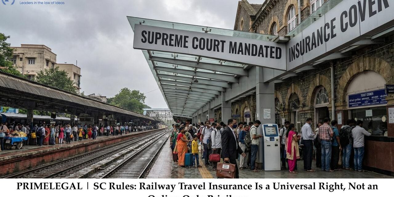 PRIMELEGAL | SC Rules: Railway Travel Insurance Is a Universal Right, Not an Online-Only Privilege