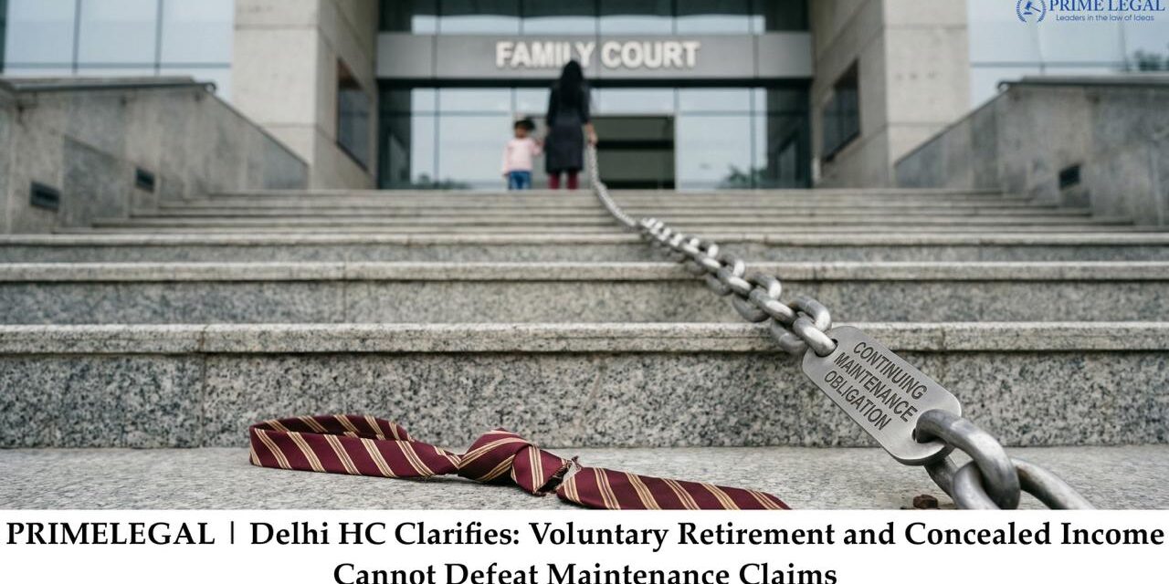 PRIMELEGAL | Delhi HC Clarifies: Voluntary Retirement and Concealed Income Cannot Defeat Maintenance Claims