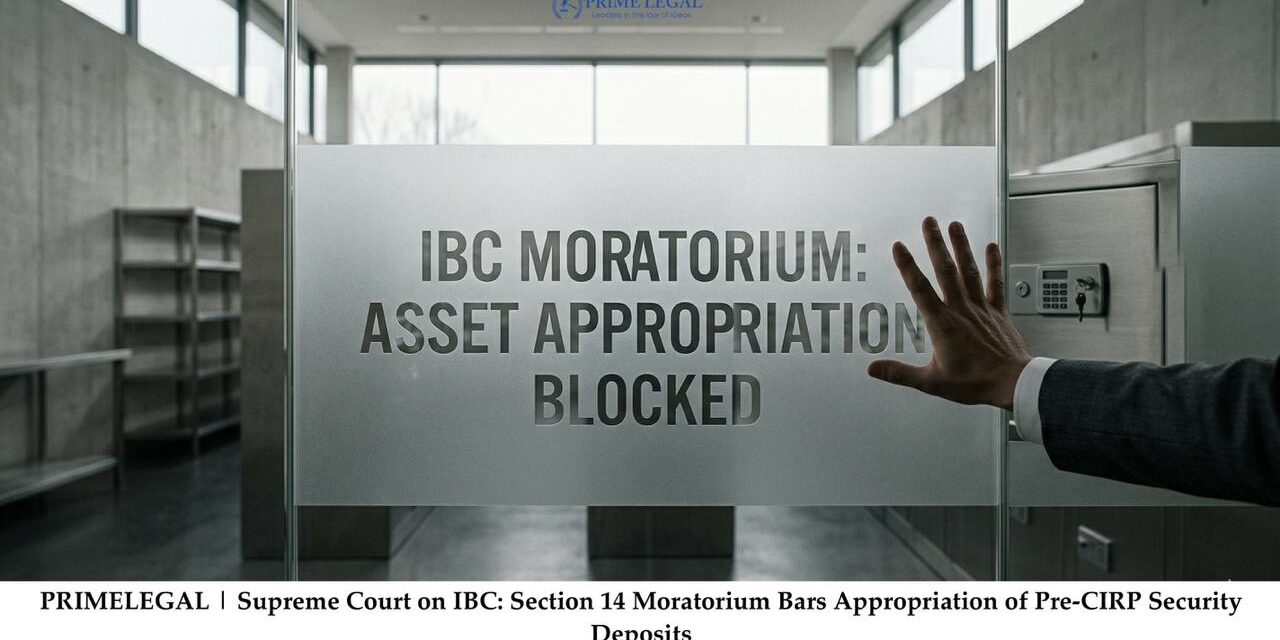 PRIMELEGAL | Supreme Court on IBC: Section 14 Moratorium Bars Appropriation of Pre-CIRP Security Deposits