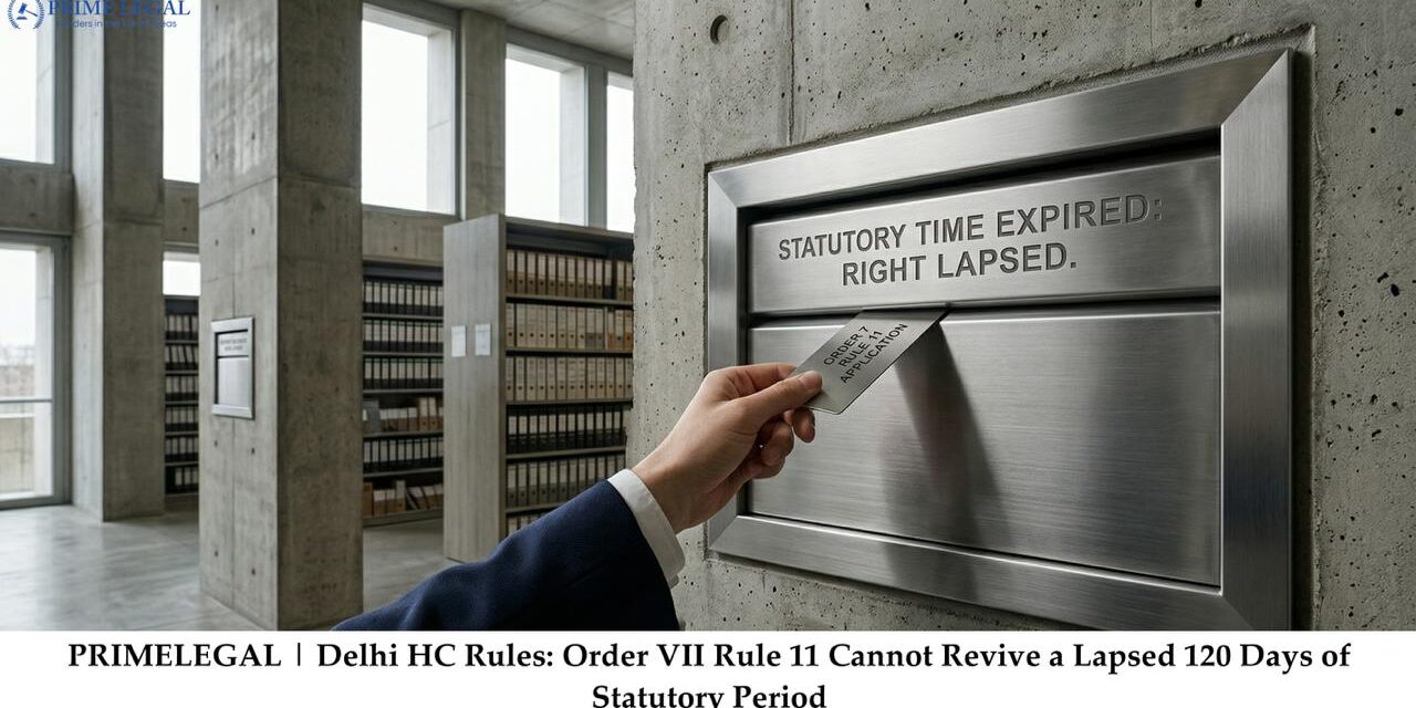 PRIMELEGAL | Delhi HC Rules: Order VII Rule 11 Cannot Revive a Lapsed 120 Days of Statutory Period