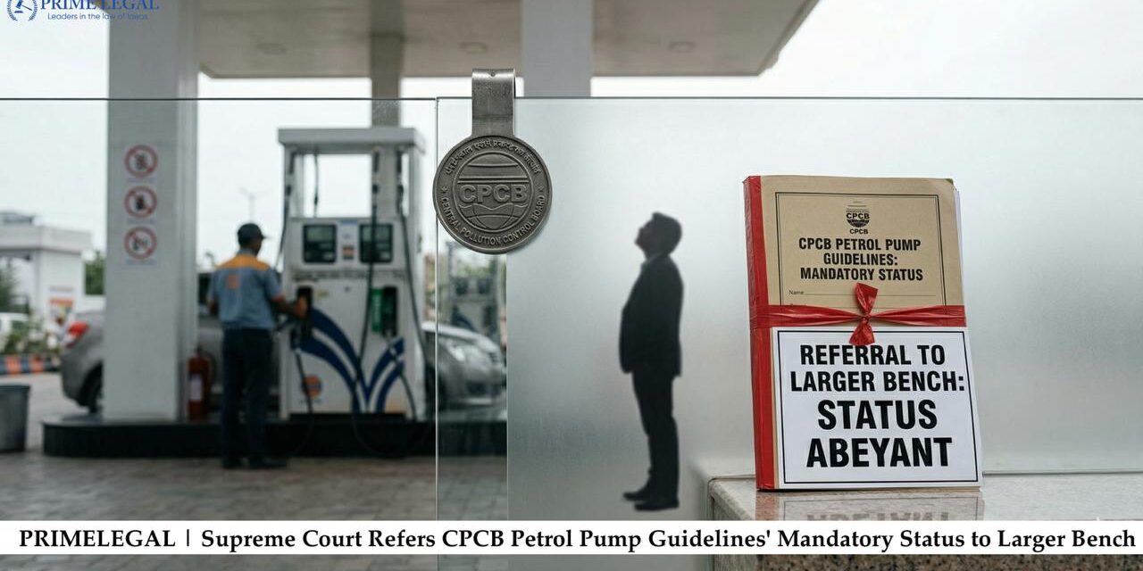 PRIMELEGAL | SUPREME COURT REFERS CPCB PETROL PUMP GUIDELINES MANDATORY TO LARGER BENCH