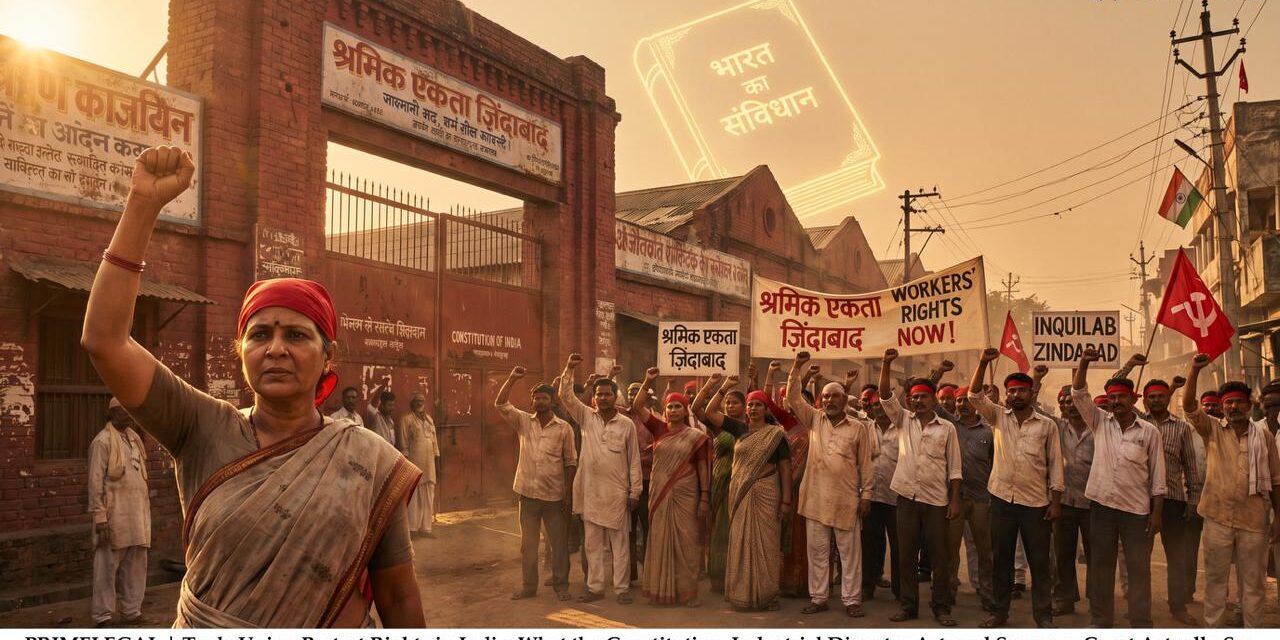 PRIMELEGAL | Trade Union Protest Rights in India: What the Constitution, Industrial Disputes Act, and Supreme Court Actually Say