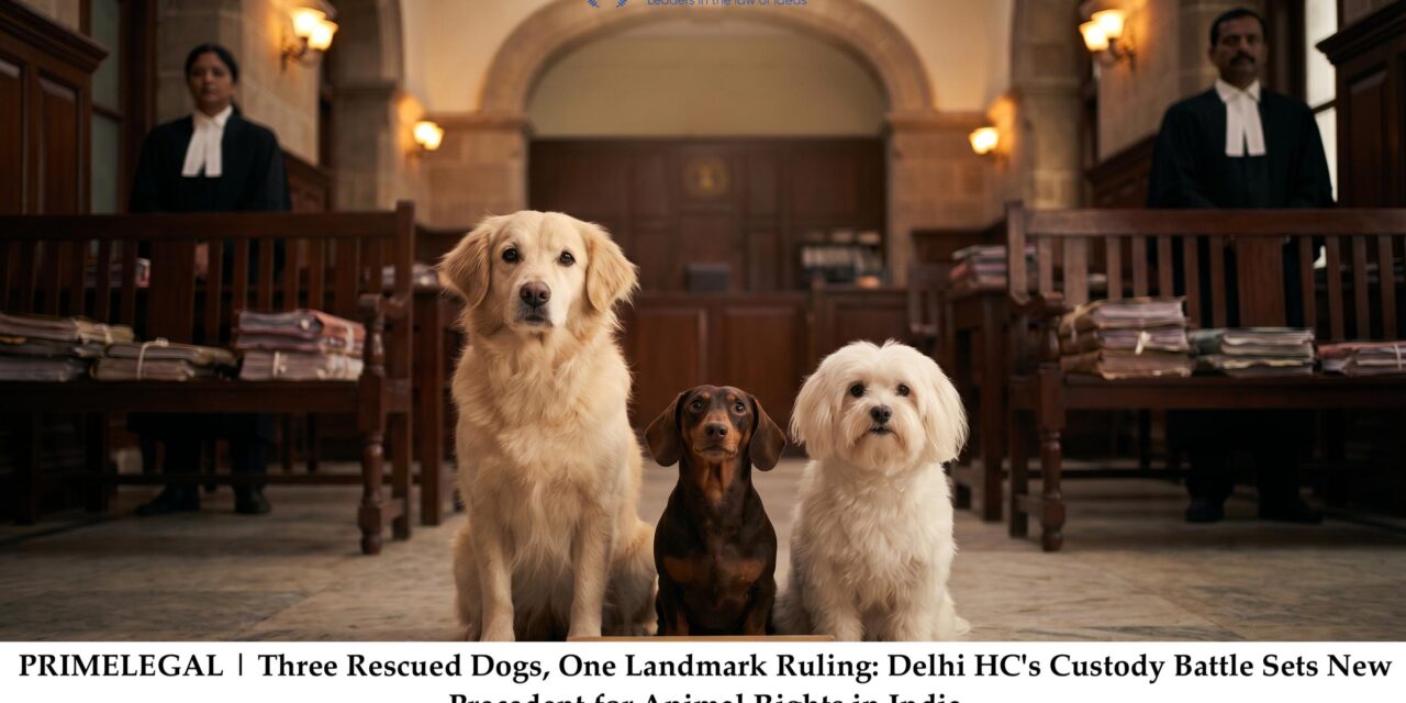 PRIME LEGAL | Three Rescued Dogs, One Landmark Ruling: Delhi HC’s Custody Battle Sets New Precedent for Animal Rights in India