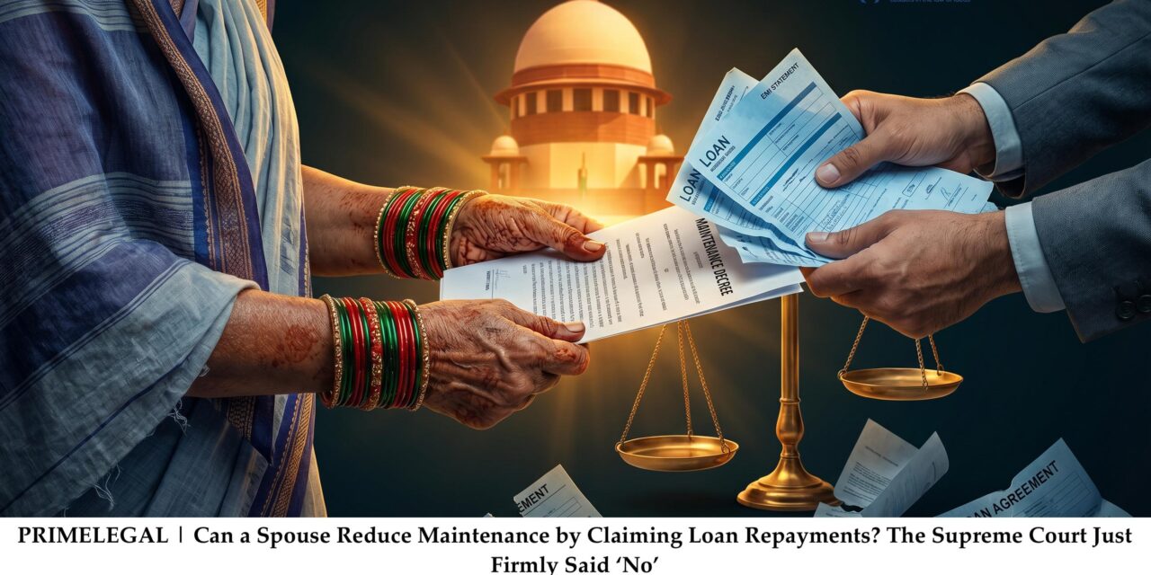 PRIMELEGAL | Can a Spouse Reduce Maintenance by Claiming Loan Repayments? The Supreme Court Just Firmly Said No