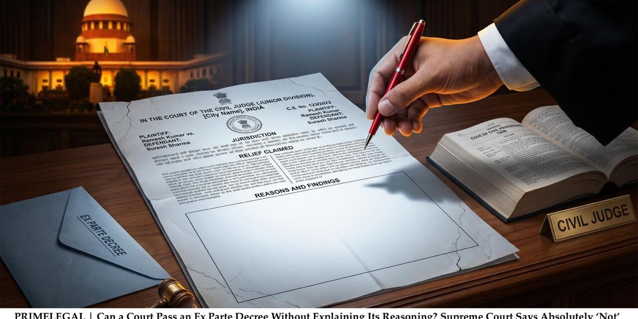 PRIMELEGAL | Can a Court Pass an Ex Parte Decree Without Explaining Its Reasoning? Supreme Court Says Absolutely ‘Not’