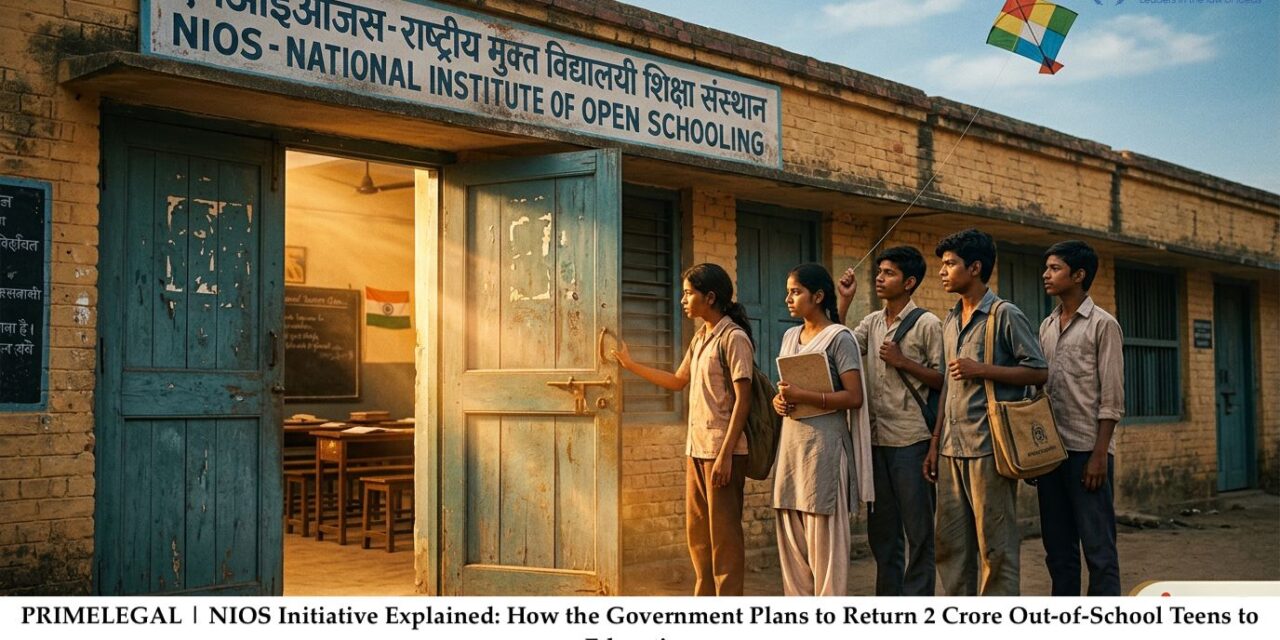 PRIME LEGAL | NIOS Initiative Explained: How the Government Plans to Return 2 Crore Out-of-School Teens to Education