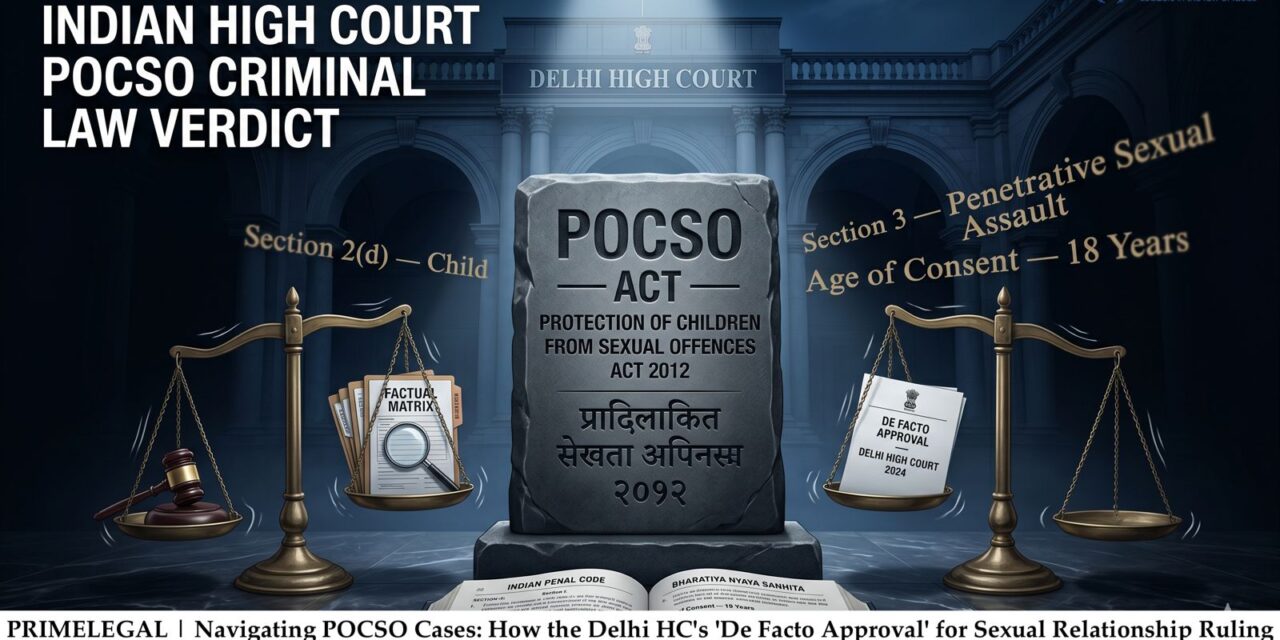 PRIME LEGAL | Navigating POCSO Cases: How the Delhi HC’s ‘De Facto Approval’ for Sexual Relationship Ruling Impacts Young Adult Defenses