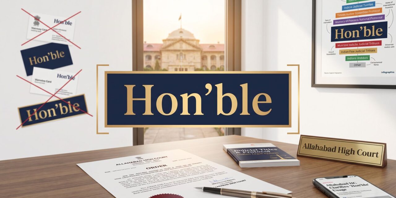PRIME LEGAL | Allahabad HC Clarifies Who Legally Deserves the Title ‘Hon’ble’?