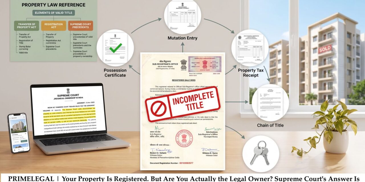 PRIME LEGAL | Your Property Is Registered. But Are You Actually the Legal Owner? Supreme Court’s Answer Is Unsettling