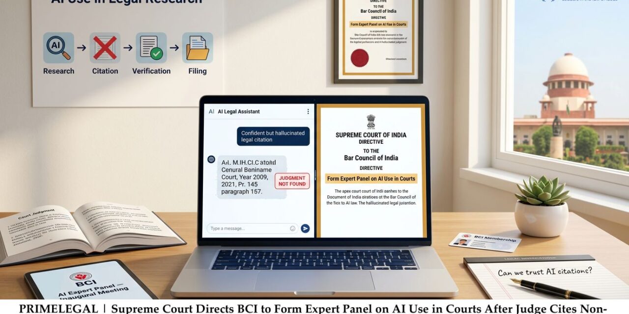 PRIME LEGAL | Supreme Court Directs BCI to Form Expert Panel on AI Use in Courts After Judge Cites Non-Existent Judgment