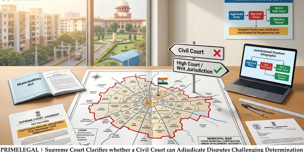 PRIME LEGAL | Supreme Court Clarifies whether a Civil Court can Adjudicate Disputes Challenging Determination or Alteration of Municipal Limits?