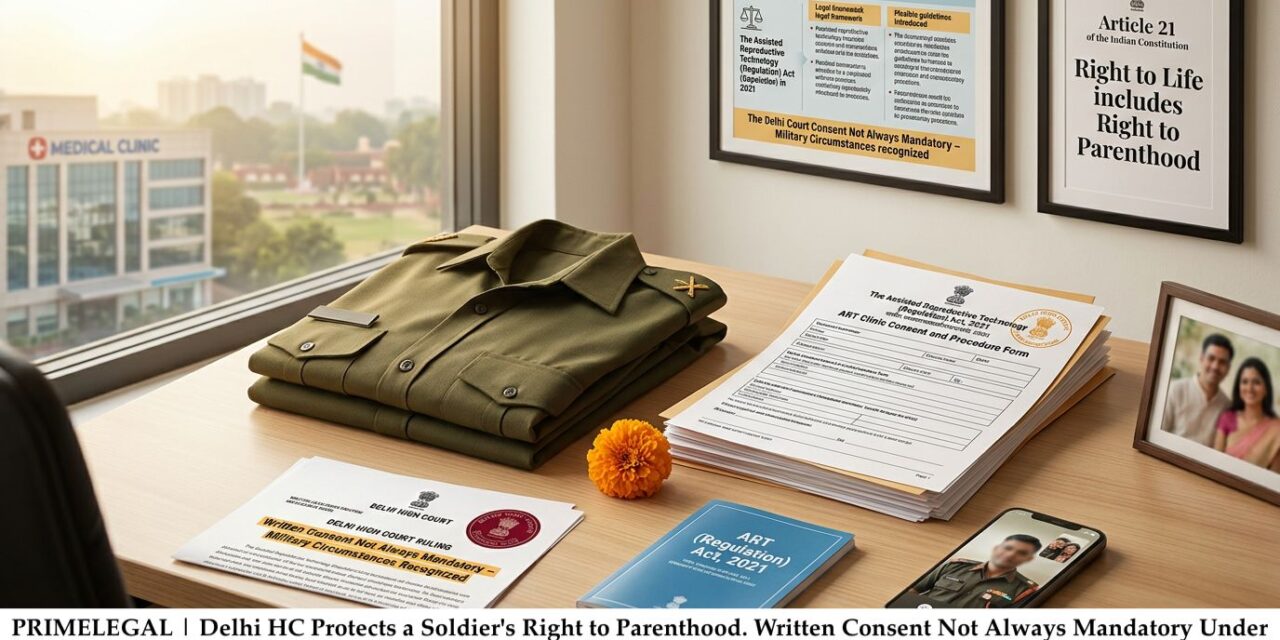 PRIME LEGAL | Delhi HC Protects a Soldier’s Right to Parenthood. Written Consent Not Always Mandatory Under ART Act