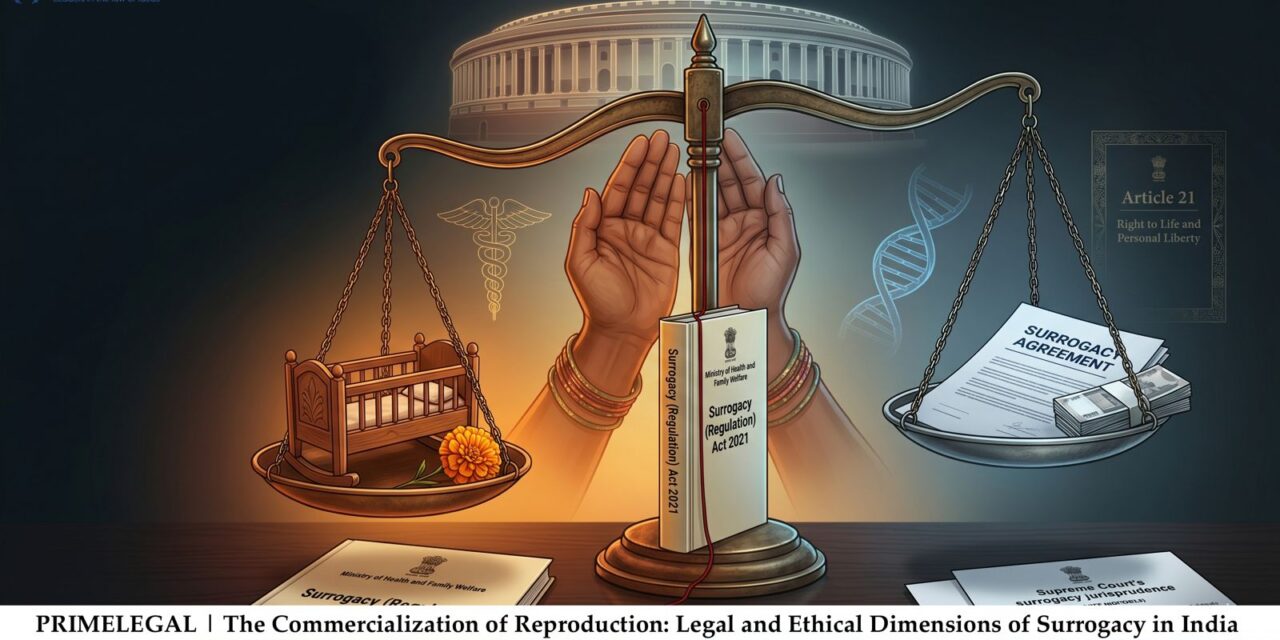 PRIMELEGAL | The Commercialization of Reproduction: Legal and Ethical Dimensions of Surrogacy in India
