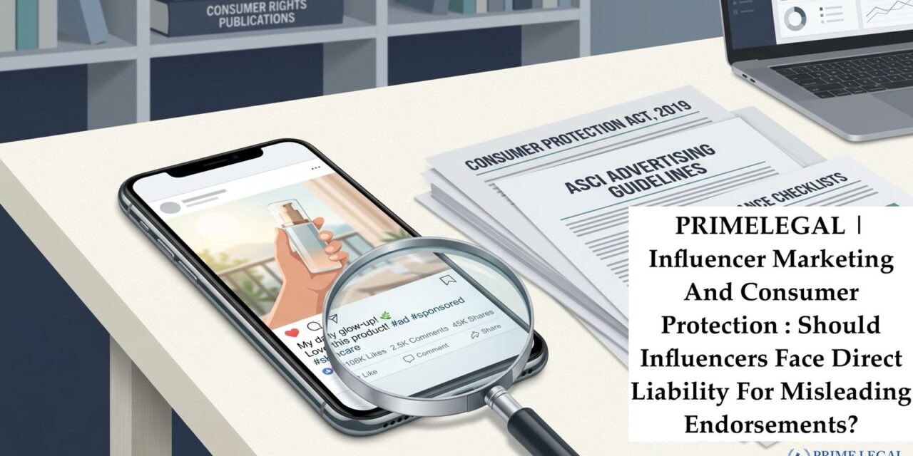 PRIME LEGAL : Influencer Marketing And Consumer Protection : Should Influencers Face Direct Liability For Misleading Endorsements?