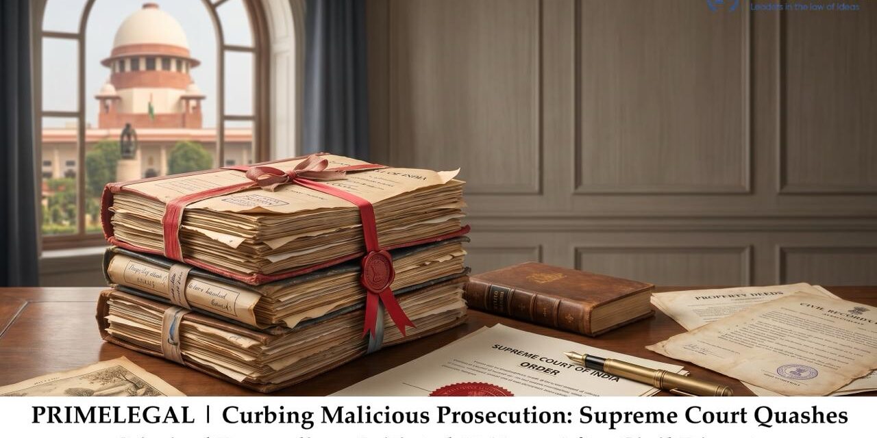 PRIME LEGAL | Curbing Malicious Prosecution: Supreme Court Quashes Criminal Proceedings Initiated 23 Years After Civil Dispute