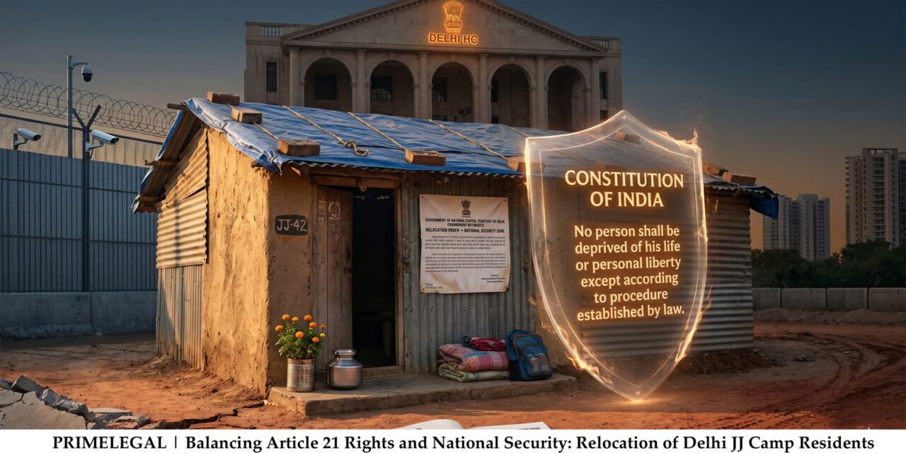 PRIMELEGAL | Balancing Article 21 Rights and National Security: Relocation of Delhi JJ Camp Residents