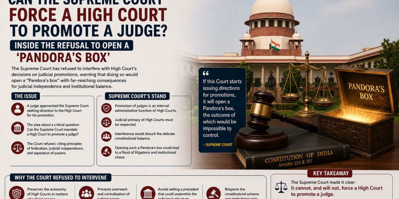 PRIME LEGAL | Can The Supreme Court Force A High Court To Promote A Judge? Inside The Refusal To Open A ‘Pandora’s Box’
