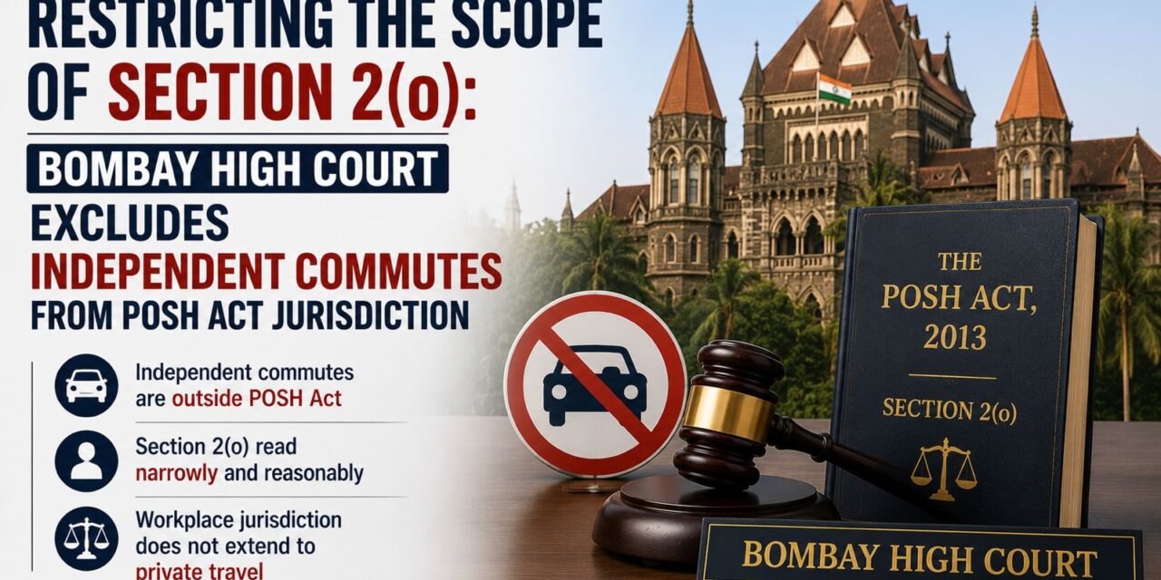 PRIME LEGAL | Restricting the Scope of Section 2(o): Bombay High Court Excludes Independent Commutes from POSH Act Jurisdiction