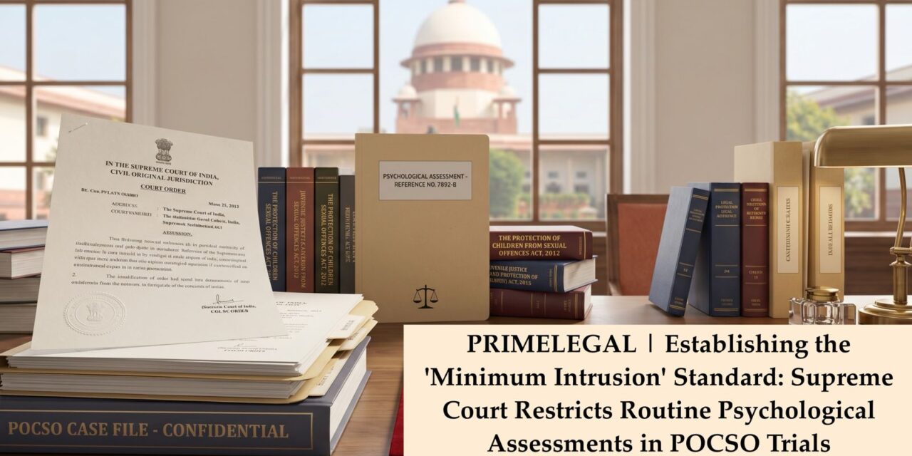 PRIME LEGAL |  Establishing the ‘Minimum Intrusion’ Standard: Supreme Court Restricts Routine Psychological Assessments in POCSO Trials