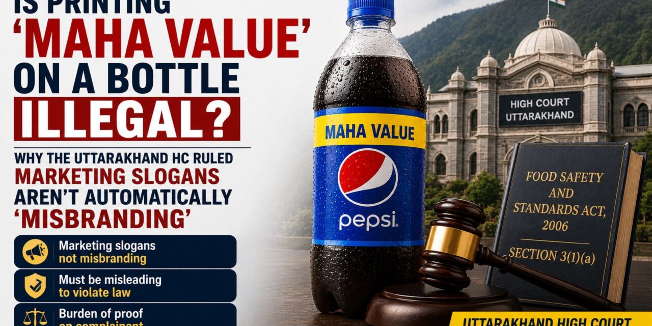 PRIME LEGAL | Uttarakhand HC Rules: Unreasoned Food Analyst Report Cannot Establish Misbranding Under FSS Act