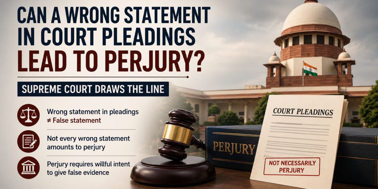 PRIME LEGAL | Can a Wrong Statement in Court Pleadings Lead to Perjury? Supreme Court Draws the Line