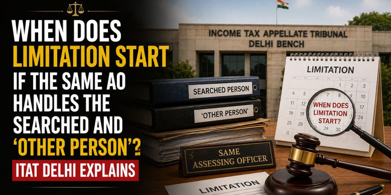 PRIME LEGAL | When Does Limitation Start if the Same AO Handles the Searched and ‘Other Person’? ITAT Delhi Explains