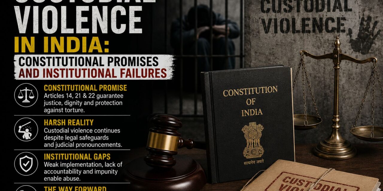 PRIME LEGAL | Custodial Violence in India: Constitutional Promises and Institutional Failures