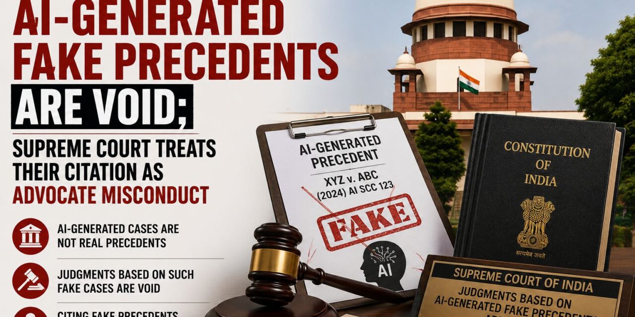 PRIME LEGAL | Judgments Based on AI-Generated Fake Precedents Are Void; Supreme Court Treats AI Citations as Advocate Misconduct 
