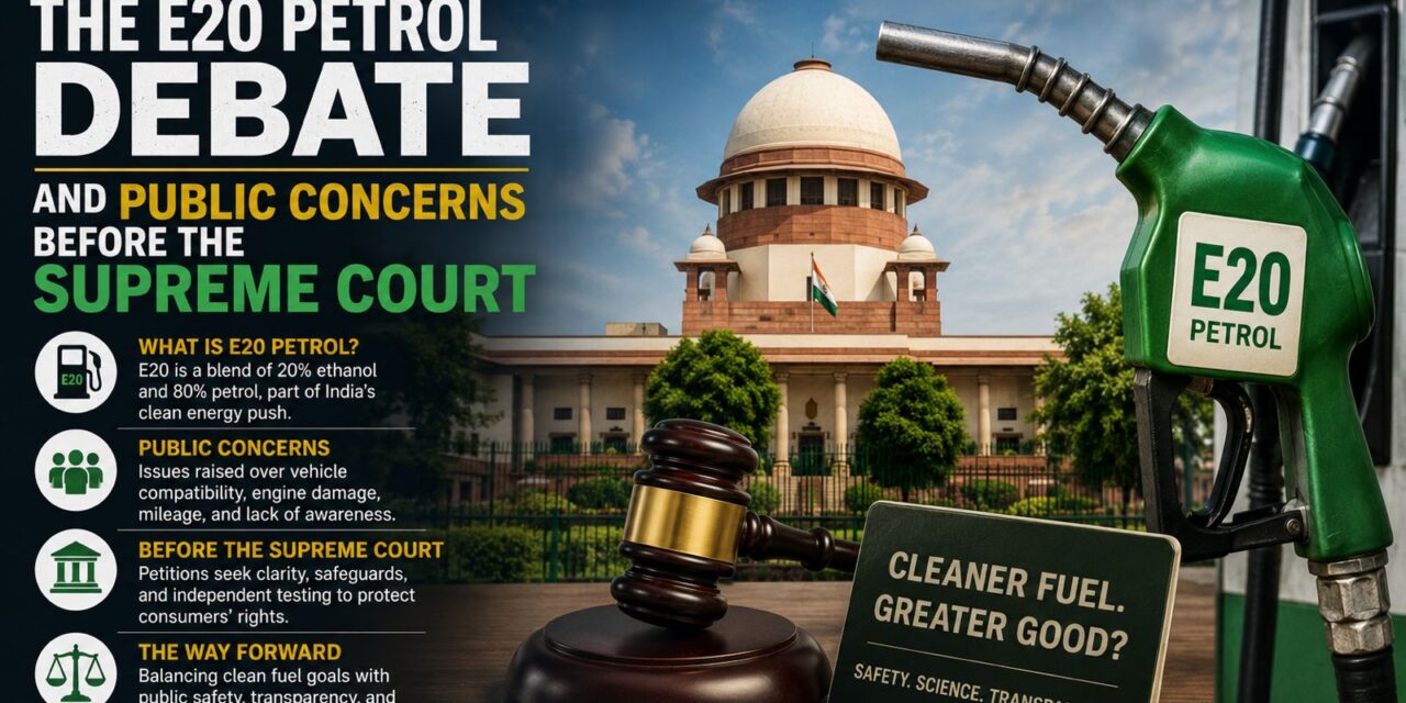 PRIME LEGAL | The E20 Petrol Debate and Public concerns before the Supreme Court