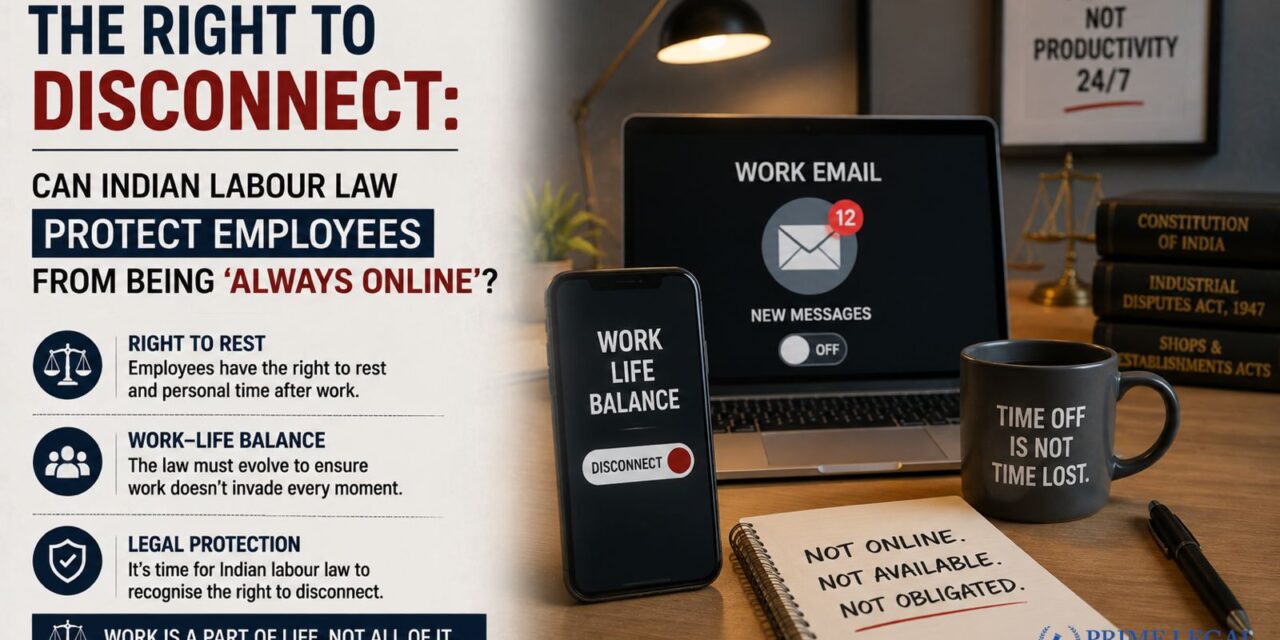 PRIME LEGAL | The Right to Disconnect: Can Indian Labour Law Protect Employees from Being ‘Always Online’?