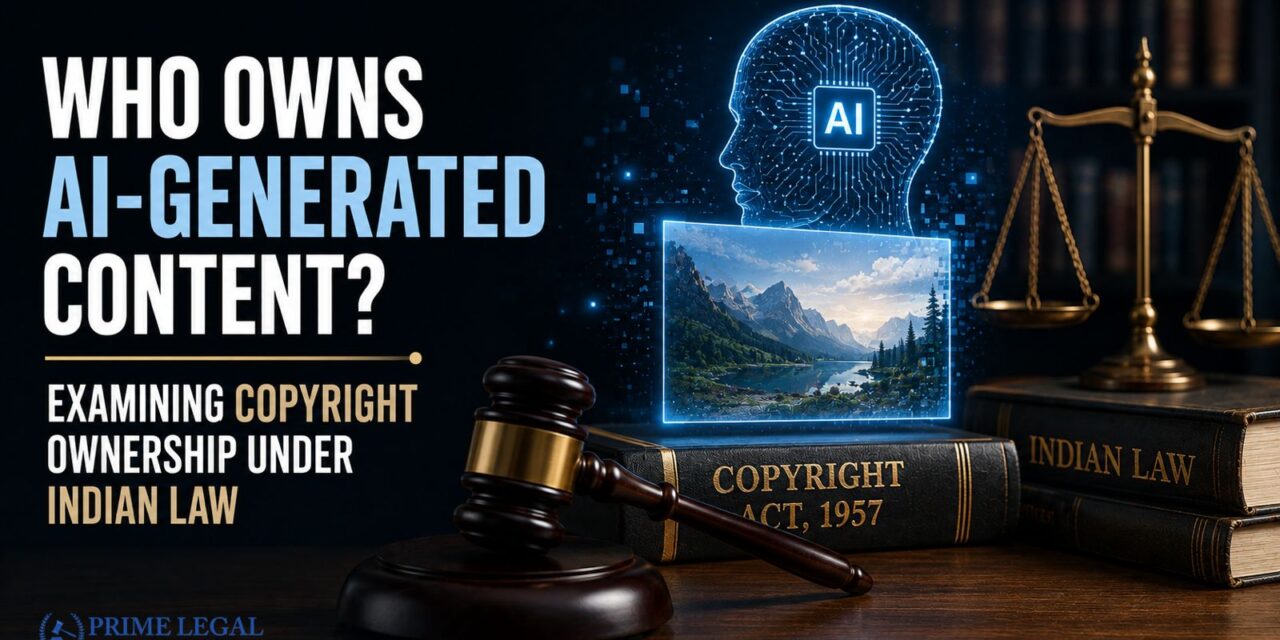 PRIME LEGAL | “Who Owns AI-Generated Content? Examining Copyright Ownership Under Indian Law”