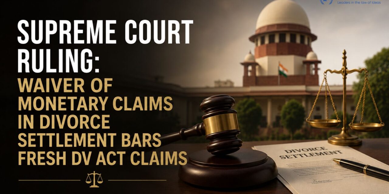 PRIME LEGAL | SUPREME COURT RULING: WAIVER OF MONETARY CLAIMS IN DIVORCE SETTLEMENT BARS FRESH DV ACT CLAIMS