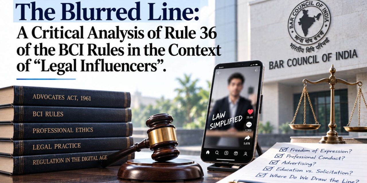 PRIME LEGAL | The Blurred Line: A Critical Analysis Of Rule 36 Of The Bci Rules In The Context Of Legal Influencers