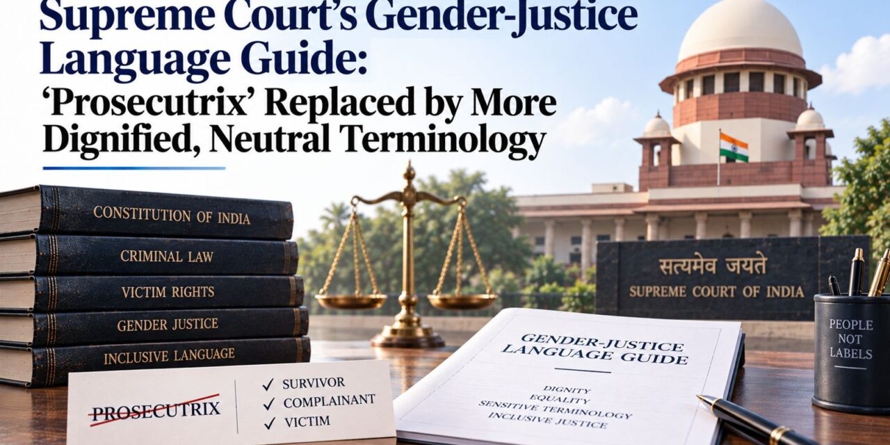 PRIMELEGAL | Supreme Court’s Gender-Justice Language Guide: ‘Prosecutrix’ Replaced by More Dignified, Neutral Terminology