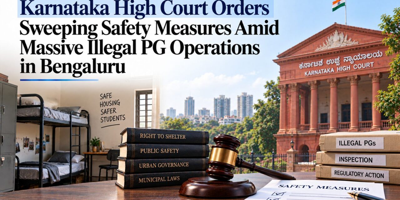 PRIME LEGAL | Karnataka High Court Orders Sweeping Safety Measures Amid Massive Illegal Pg Operations In Bengaluru