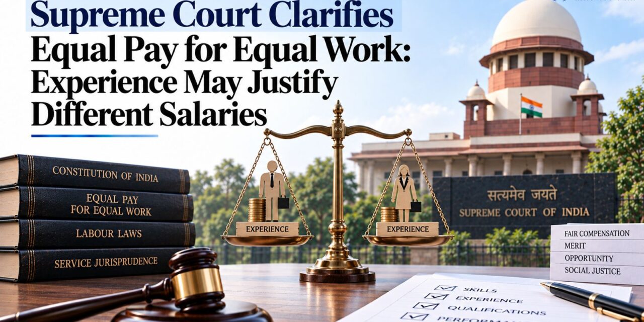 PRIMELEGAL | Supreme Court Clarifies Equal Pay for Equal Work: Experience May Justify Different Salaries