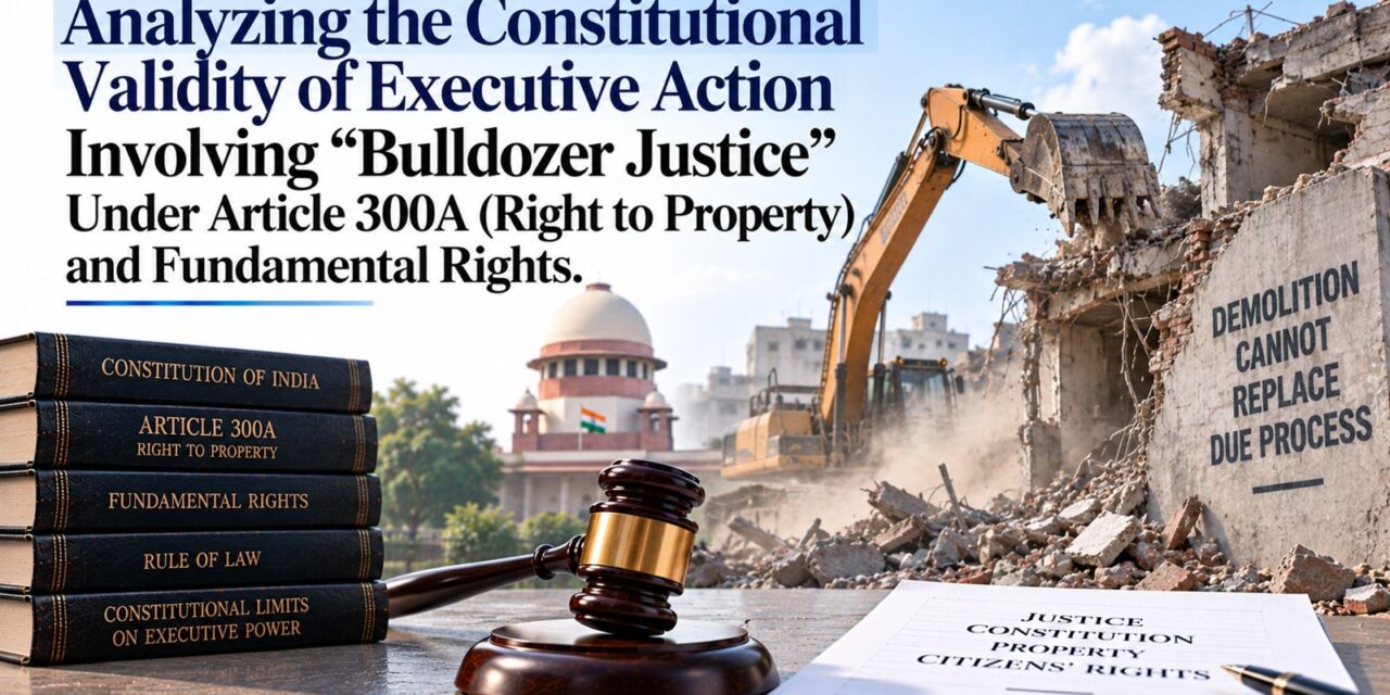 PRIME LEGAL | Analyzing The Constitutional Validity Of Executive Action Involving “Bulldozer Justice” Under Article 300a And Fundamental Rights
