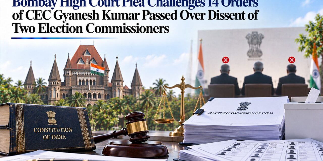 PRIMELEGAL | Bombay High Court Plea Challenges 14 Orders of CEC Gyanesh Kumar Passed Over Dissent of Two Election Commissioners