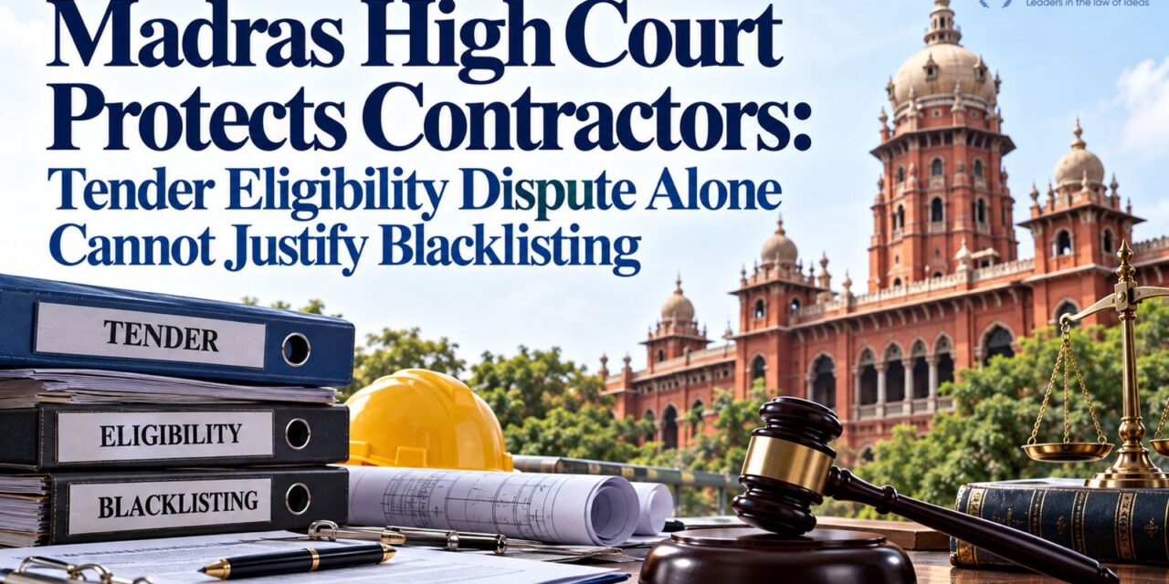 PRIMELEGAL | Madras High Court Protects Contractors: Tender Eligibility Dispute Alone Cannot Justify Blacklisting